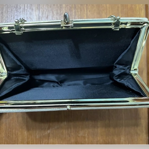 Vintage 50s 60s Handbag Women Small Gold Evening Satchel Clutch Purse Bag Chain - Picture 8 of 12